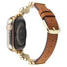 For Apple Watch 46mm / 49mm / 45mm / 44mm Microfiber Leather Diamond Slim Watch Band(Brown) - 2