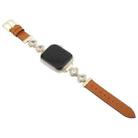 For Apple Watch 46mm / 49mm / 45mm / 44mm Microfiber Leather Diamond Slim Watch Band(Brown) - 3