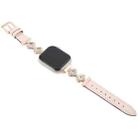 For Apple Watch 46mm / 49mm / 45mm / 44mm Microfiber Leather Diamond Slim Watch Band(Pink) - 3