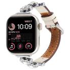 For Apple Watch 46mm / 49mm / 45mm / 44mm Microfiber Leather Diamond Slim Watch Band(White) - 1