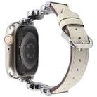 For Apple Watch 46mm / 49mm / 45mm / 44mm Microfiber Leather Diamond Slim Watch Band(White) - 2