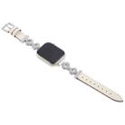 For Apple Watch 46mm / 49mm / 45mm / 44mm Microfiber Leather Diamond Slim Watch Band(White) - 3