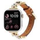 For Apple Watch 42mm / 41mm / 40mm / 38mm Microfiber Leather Diamond Slim Watch Band(Brown) - 1