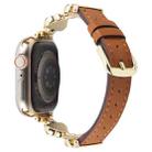 For Apple Watch 42mm / 41mm / 40mm / 38mm Microfiber Leather Diamond Slim Watch Band(Brown) - 2