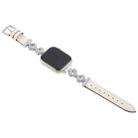 For Apple Watch 42mm / 41mm / 40mm / 38mm Microfiber Leather Diamond Slim Watch Band(White) - 3