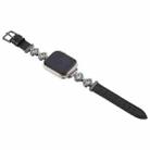 For Apple Watch 42mm / 41mm / 40mm / 38mm Microfiber Leather Diamond Slim Watch Band(Black) - 3