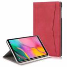 For Samsung Galaxy Tab A 10.1 (2019) T510/T515  Electric Pressed Horizontal Flip Leather Case with Card Slot(Red) - 1