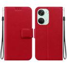 For OnePlus Nord 3 / Ace 2V Ultra-thin Voltage Magnetic Buckle Leather Phone Case(Red) - 1