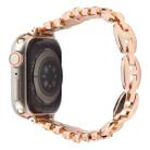 For Apple Watch 46mm / 49mm / 45mm / 44mm Quick Release Leaf Diamond Alloy Slim Watch Band(Rose Gold) - 2