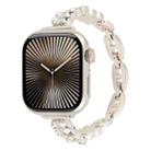 For Apple Watch 46mm / 49mm / 45mm / 44mm Quick Release Leaf Diamond Alloy Slim Watch Band(Starlight) - 1