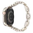 For Apple Watch 46mm / 49mm / 45mm / 44mm Quick Release Leaf Diamond Alloy Slim Watch Band(Starlight) - 2
