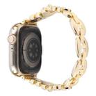 For Apple Watch 42mm / 41mm / 40mm / 38mm Quick Release Leaf Diamond Alloy Slim Watch Band(Gold) - 2
