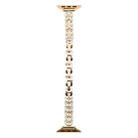 For Apple Watch 42mm / 41mm / 40mm / 38mm Quick Release Leaf Diamond Alloy Slim Watch Band(Gold) - 3
