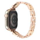 For Apple Watch 46mm / 49mm / 45mm / 44mm Quick Release U-Shaped Diamond Alloy Slim Watch Band(Rose Gold) - 2