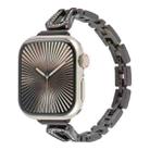 For Apple Watch 46mm / 49mm / 45mm / 44mm Quick Release U-Shaped Diamond Alloy Slim Watch Band(Black) - 1