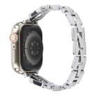 For Apple Watch 42mm / 41mm / 40mm / 38mm Quick Release U-Shaped Diamond Alloy Slim Watch Band(Silver) - 2
