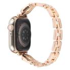 For Apple Watch 42mm / 41mm / 40mm / 38mm Quick Release U-Shaped Diamond Alloy Slim Watch Band(Rose Gold) - 2