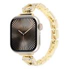 For Apple Watch 42mm / 41mm / 40mm / 38mm Quick Release U-Shaped Diamond Alloy Slim Watch Band(Gold) - 1