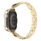For Apple Watch 42mm / 41mm / 40mm / 38mm Quick Release U-Shaped Diamond Alloy Slim Watch Band(Gold) - 2