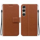 For Sony Xperia 1 VI Ultra-thin Voltage Magnetic Buckle Leather Phone Case(Brown) - 1