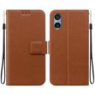 For Sony Xperia 5 V Ultra-thin Voltage Magnetic Buckle Leather Phone Case(Brown) - 1