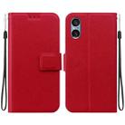 For Sony Xperia 5 V Ultra-thin Voltage Magnetic Buckle Leather Phone Case(Red) - 1