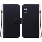 For Sony Xperia 5 V Ultra-thin Voltage Magnetic Buckle Leather Phone Case(Black) - 1