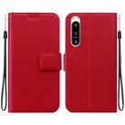 For Sony Xperia 5 VI Ultra-thin Voltage Magnetic Buckle Leather Phone Case(Red) - 1