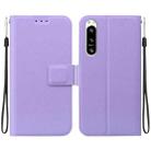 For Sony Xperia 5 VI Ultra-thin Voltage Magnetic Buckle Leather Phone Case(Purple) - 1