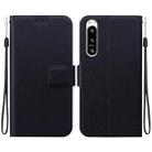 For Sony Xperia 5 VI Ultra-thin Voltage Magnetic Buckle Leather Phone Case(Black) - 1