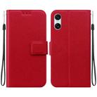 For Sony Xperia 10 VI Ultra-thin Voltage Magnetic Buckle Leather Phone Case(Red) - 1