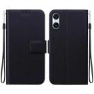 For Sony Xperia 10 VI Ultra-thin Voltage Magnetic Buckle Leather Phone Case(Black) - 1