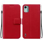 For Nokia C12 Ultra-thin Voltage Magnetic Buckle Leather Phone Case(Red) - 1