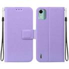 For Nokia C12 Ultra-thin Voltage Magnetic Buckle Leather Phone Case(Purple) - 1