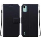 For Nokia C12 Ultra-thin Voltage Magnetic Buckle Leather Phone Case(Black) - 1