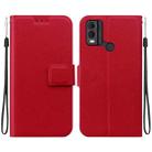 For Nokia C22 Ultra-thin Voltage Magnetic Buckle Leather Phone Case(Red) - 1