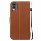 For Nokia C32 Ultra-thin Voltage Magnetic Buckle Leather Phone Case(Brown) - 3