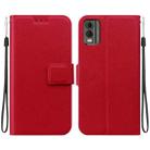 For Nokia C32 Ultra-thin Voltage Magnetic Buckle Leather Phone Case(Red) - 1