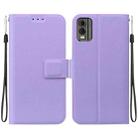 For Nokia C32 Ultra-thin Voltage Magnetic Buckle Leather Phone Case(Purple) - 1