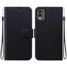 For Nokia C32 Ultra-thin Voltage Magnetic Buckle Leather Phone Case(Black) - 1