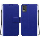 For Nokia C32 Ultra-thin Voltage Magnetic Buckle Leather Phone Case(Blue) - 1