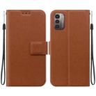 For Nokia G21 / Nokia G11 Ultra-thin Voltage Magnetic Buckle Leather Phone Case(Brown) - 1