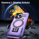For iPhone 13 Pro Max Shield Hollow Frame Holder MagSafe Phone Case(Purple) - 2