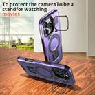 For iPhone 13 Pro Max Shield Hollow Frame Holder MagSafe Phone Case(Purple) - 3