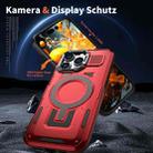 For iPhone 13 Pro Shield Hollow Frame Holder MagSafe Phone Case(Red) - 2