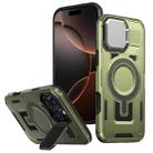 For iPhone 16 Pro Max Shield Frame Holder MagSafe Phone Case(Olive Green) - 1