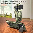 For iPhone 15 Pro Shield Frame Holder MagSafe Phone Case(Olive Green) - 3