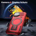 For iPhone 15 Pro Shield Frame Holder MagSafe Phone Case(Red) - 2