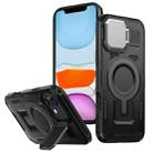 For iPhone 11 Shield Frame Holder MagSafe Phone Case(Black) - 1