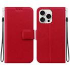 For iPhone 16 Pro Max Ultra-thin Voltage Magnetic Buckle Leather Phone Case(Red) - 1